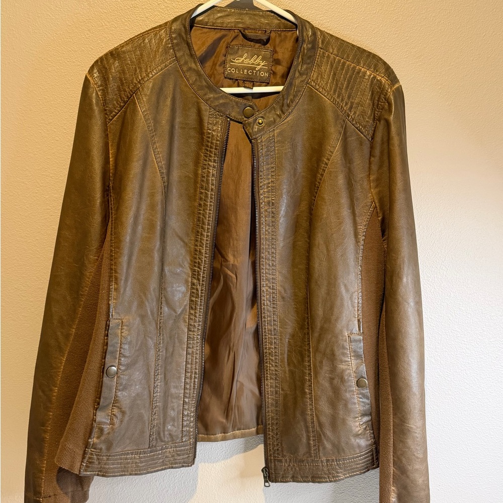 Esley Collection Tan Leather Jacket